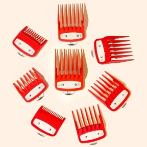 8pcs Universal Hair Clipper Guards - Red